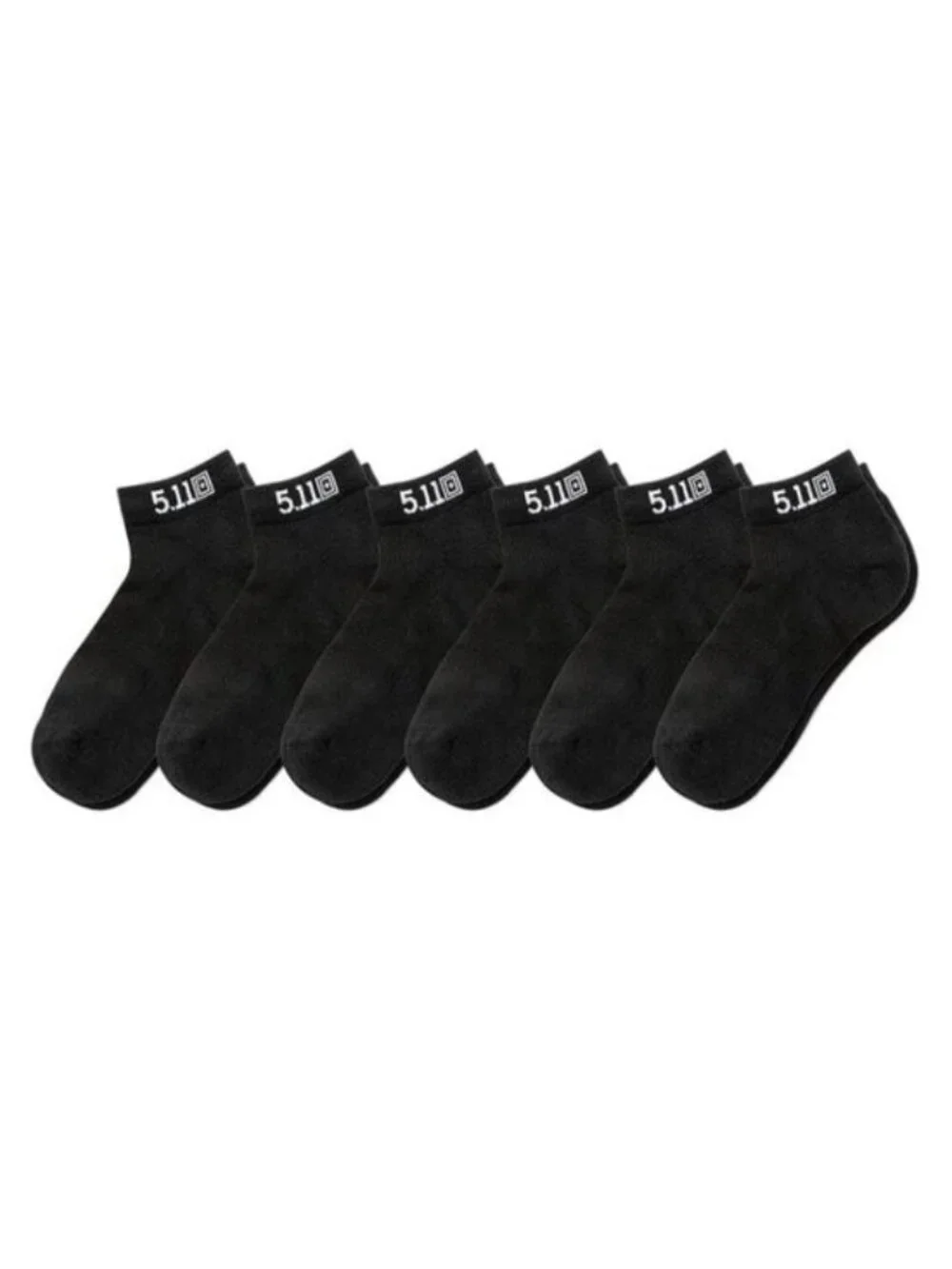 5.11 TACTICAL Men's PT-R Basic Ankle Socks (6-Pack) Size L in Black